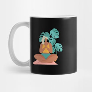 Girl at greenhouse Mug